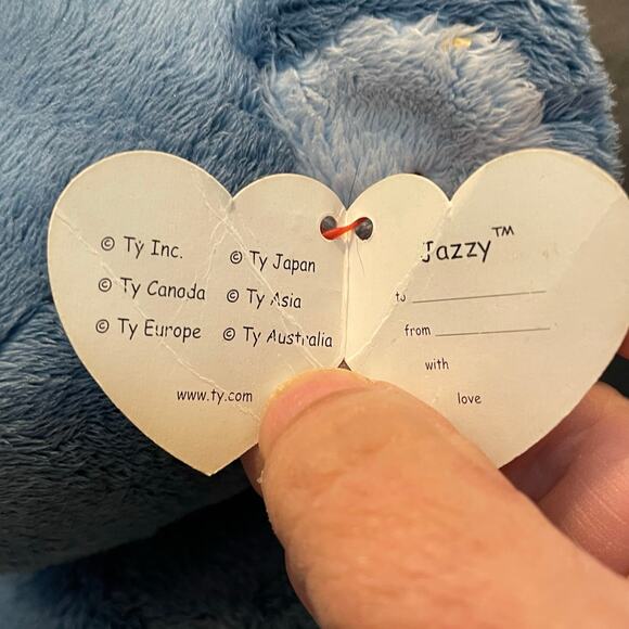 Ty Classics Collection Jazzy Blue Mouse Beanie Baby Lovey Nursery Decor Gift 10" - Picture 3 of 10